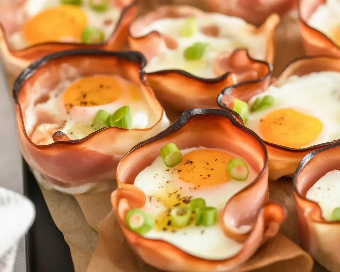 Delicious Ham and Cheese Egg Cups made with eggs, ham, and cheese for a healthy breakfast.