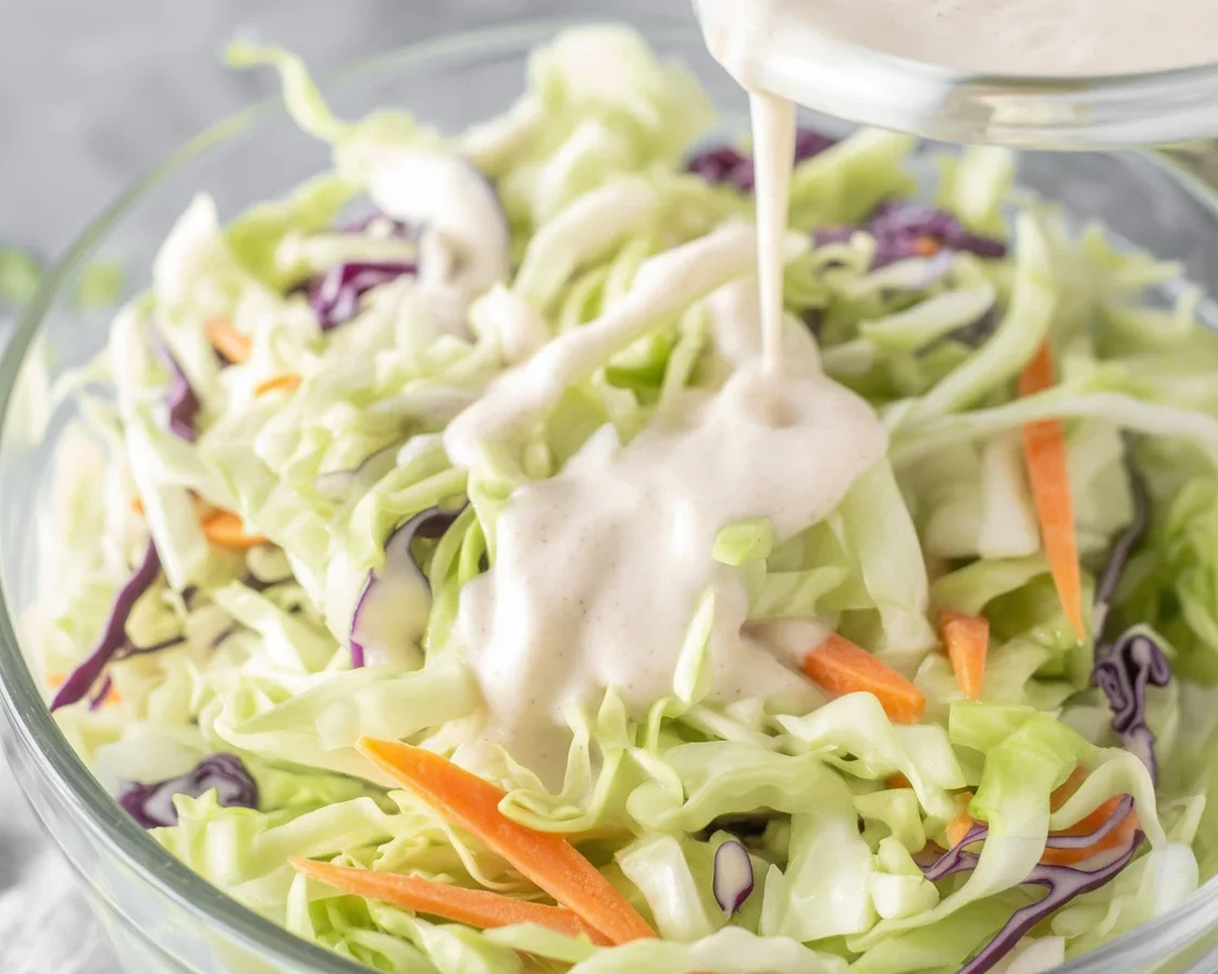 Delicious low carb coleslaw served in a bowl, perfect for keto diets.